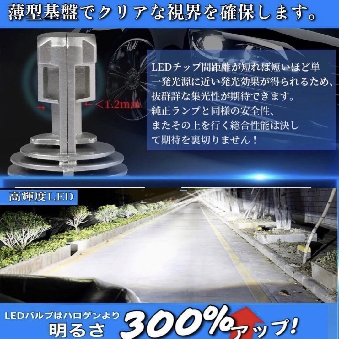 Apple(アップル)のH4 Hi/Lo切替 LED 車ヘッドライト 高輝度車検対応 12V バイク#c 自動車/バイクの自動車(汎用パーツ)の商品写真