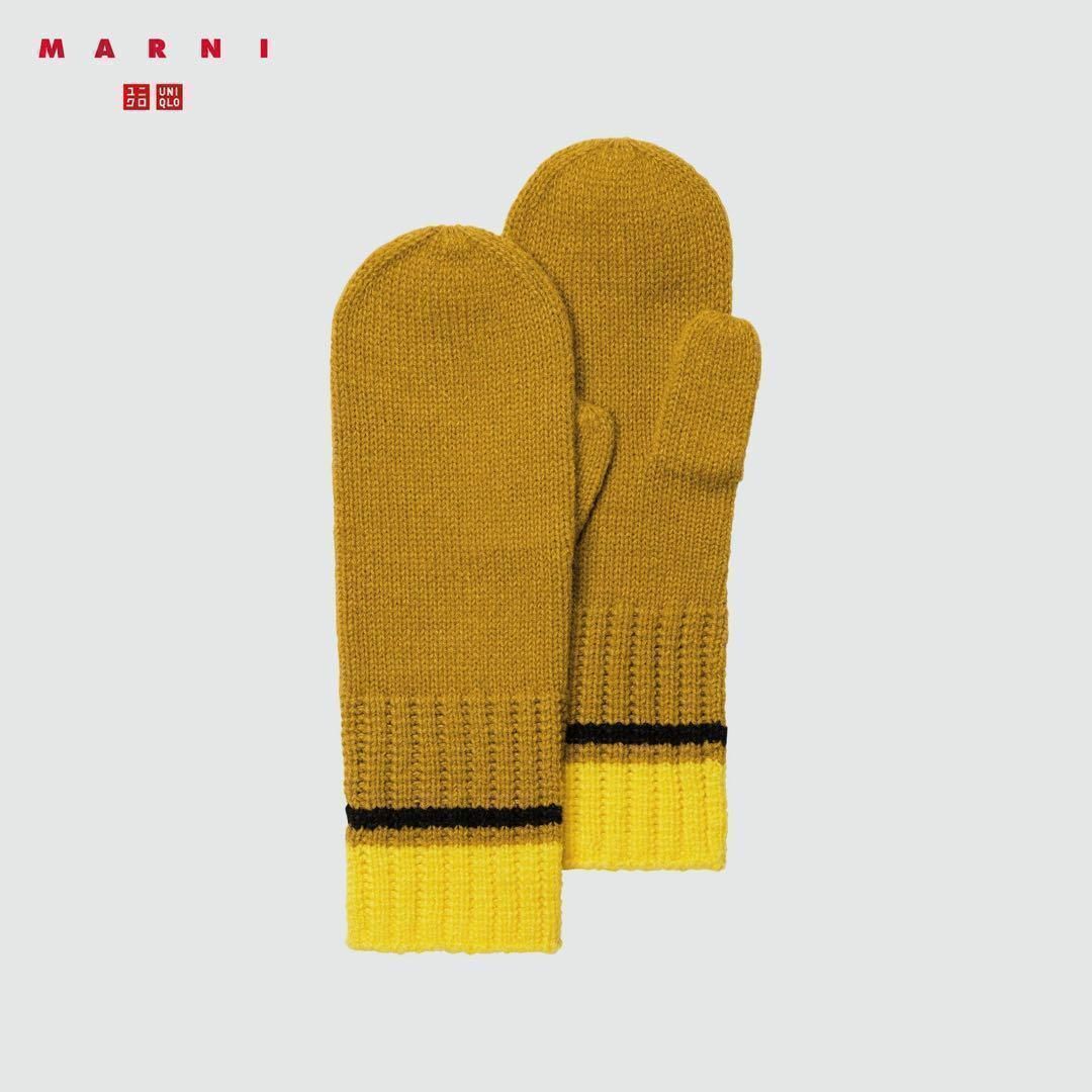 UNIQLO(ユニクロ)のタグ付　marni ユニクロ マルニ ニット帽＆ミトングローブセット レディースの帽子(ニット帽/ビーニー)の商品写真