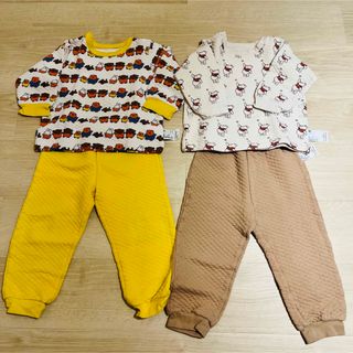 ユニクロ(UNIQLO)の【破格！】ユニクロ　ベビー キッズ キルトパジャマ 2セット 100(パジャマ)