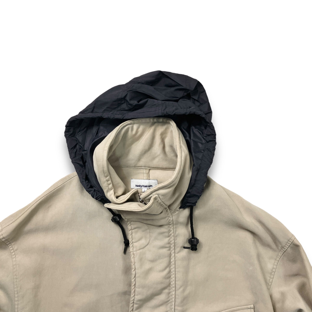 HELLY HANSEN(ヘリーハンセン)の90s ヘリーハンセン ヴィンテージフーデッドジャケット M65 ベージュ メンズのジャケット/アウター(ミリタリージャケット)の商品写真