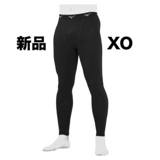 ミズノ(MIZUNO)のMIZUNO裏起毛ロングタイツ ブラックXO男女兼用ユニセックス12JB2X83(ウェア)