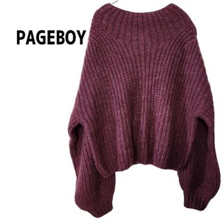 ページボーイ(PAGEBOY)のPAGEBOY ページボーイ ローゲージハイネックニット パープル(ニット/セーター)