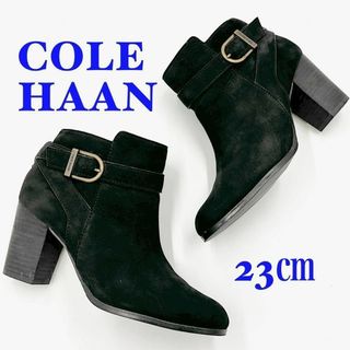 コールハーン(Cole Haan)のCOLE HAAN コールハーン サイドジップブーツ スエード ブラック 23㎝(ブーツ)