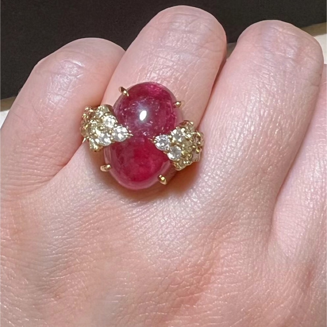 天然トルマリン ダイヤ リング17.66ct k18 r レディースのアクセサリー(リング(指輪))の商品写真