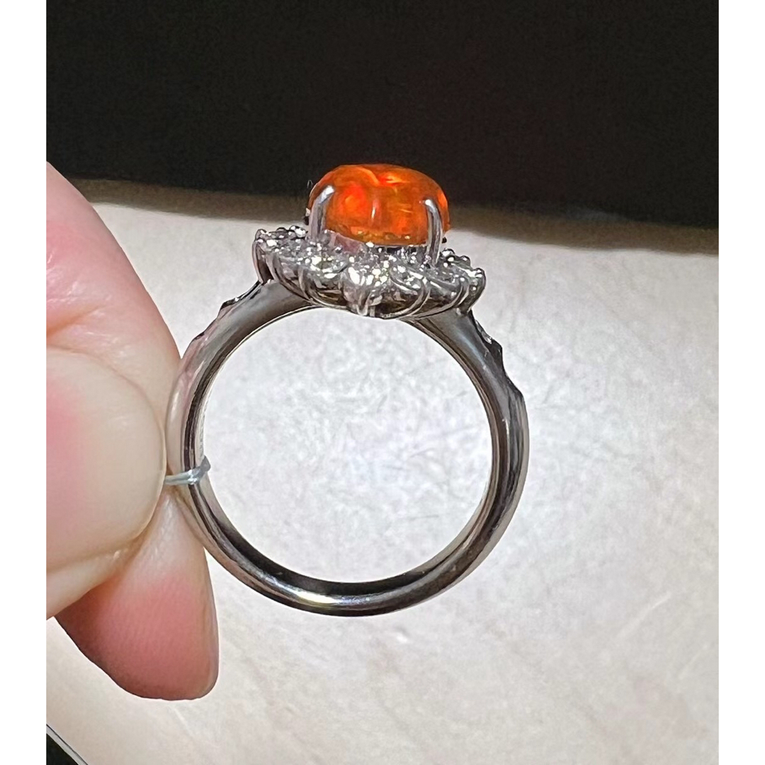 天然オパール  ダイヤ リング2.67ct pt900 r レディースのアクセサリー(リング(指輪))の商品写真