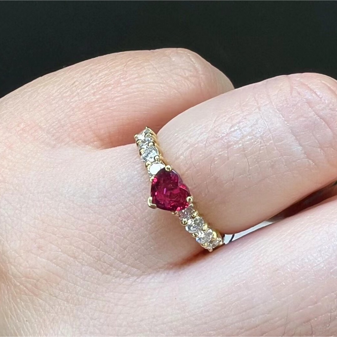 天然ルビー ダイヤモンド リング 0.62ct k18 r レディースのアクセサリー(リング(指輪))の商品写真