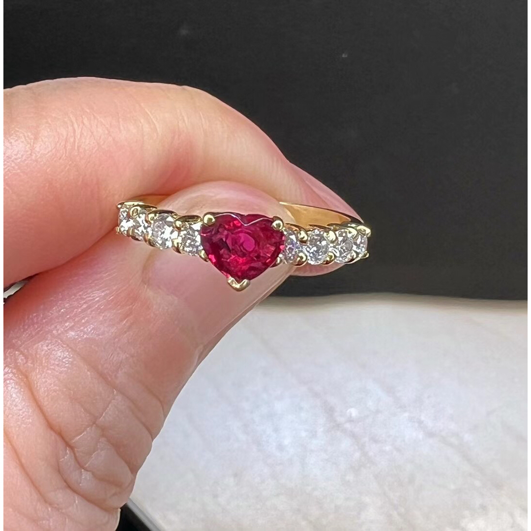 天然ルビー ダイヤモンド リング 0.62ct k18 r レディースのアクセサリー(リング(指輪))の商品写真