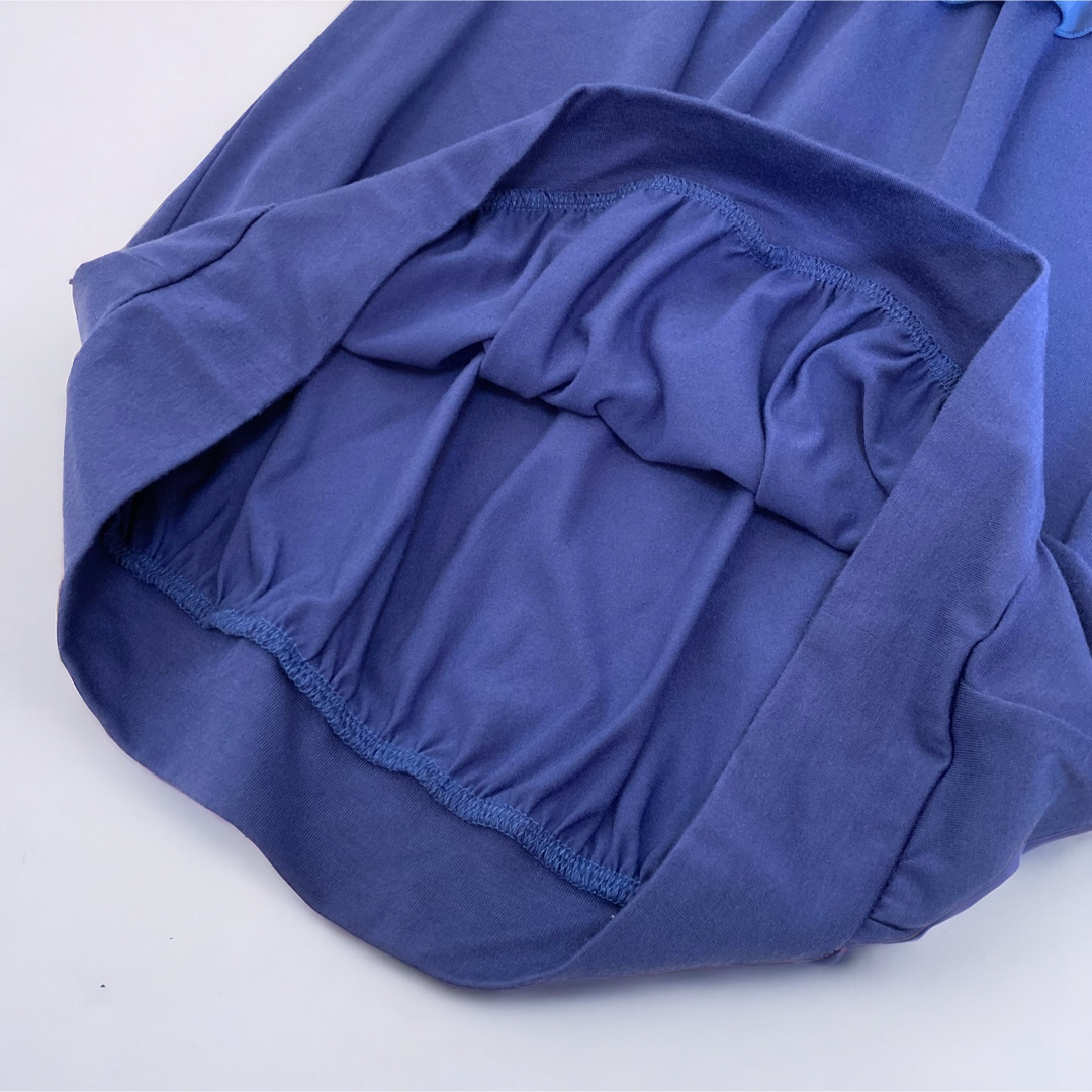 ef-de(エフデ)のef-de エフデ　半袖 ブラウス　9号　M　レース フリル　ブルー系 レディースのトップス(シャツ/ブラウス(半袖/袖なし))の商品写真