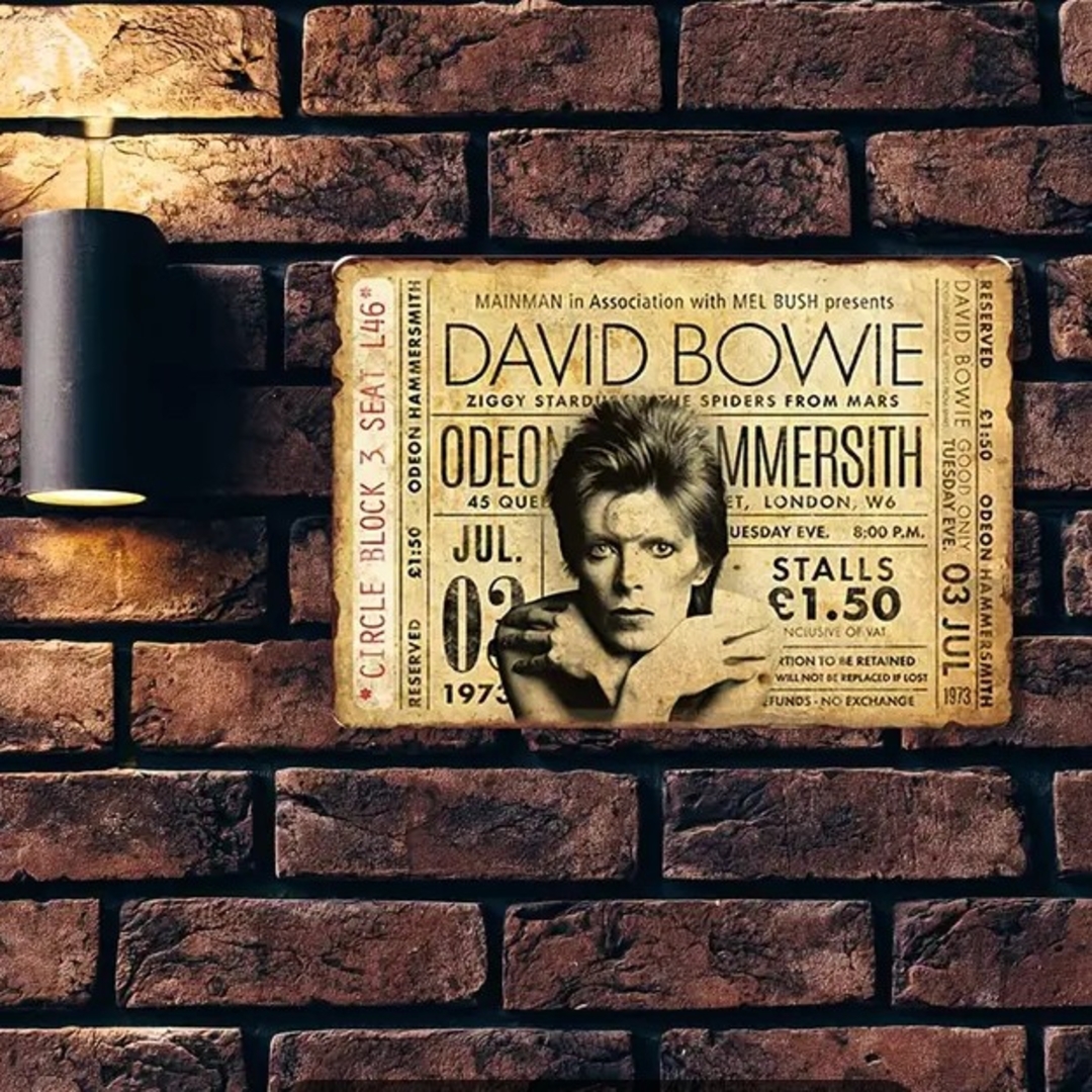 David Bowie 　デヴィッド・ボウイ　ジギー・スターダスト　ブリキ看板 インテリア/住まい/日用品のインテリア小物(その他)の商品写真