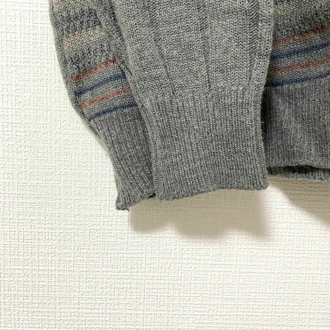 natuRAL vintage(ナチュラルヴィンテージ)のニット セーター ハーフジップ ボーダー ウール アルパカ L メンズのトップス(ニット/セーター)の商品写真