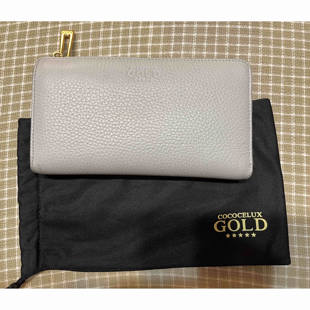 COCOCELUX GOLD 長財布 L字ファスナーウォレット グレーココ