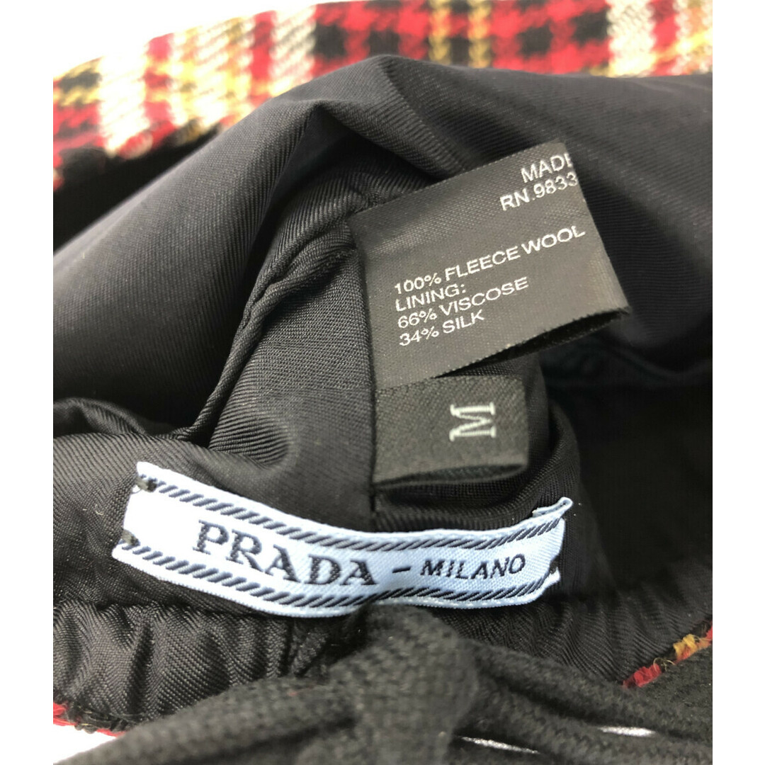 PRADA(プラダ)のプラダ PRADA ツイード ベレー帽 チェック柄    レディース M レディースの帽子(ハンチング/ベレー帽)の商品写真