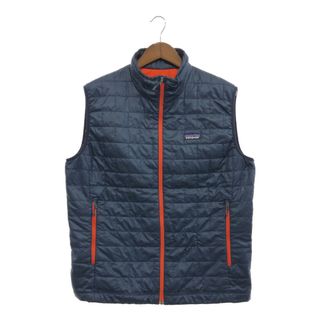 パタゴニア(patagonia)のpatagonia パタゴニア ナノパフ ベスト PRIMALOFT プリマロフト アウター アウトドア 防寒 ネイビー (メンズ L) 中古 古着 P6129(ベスト)