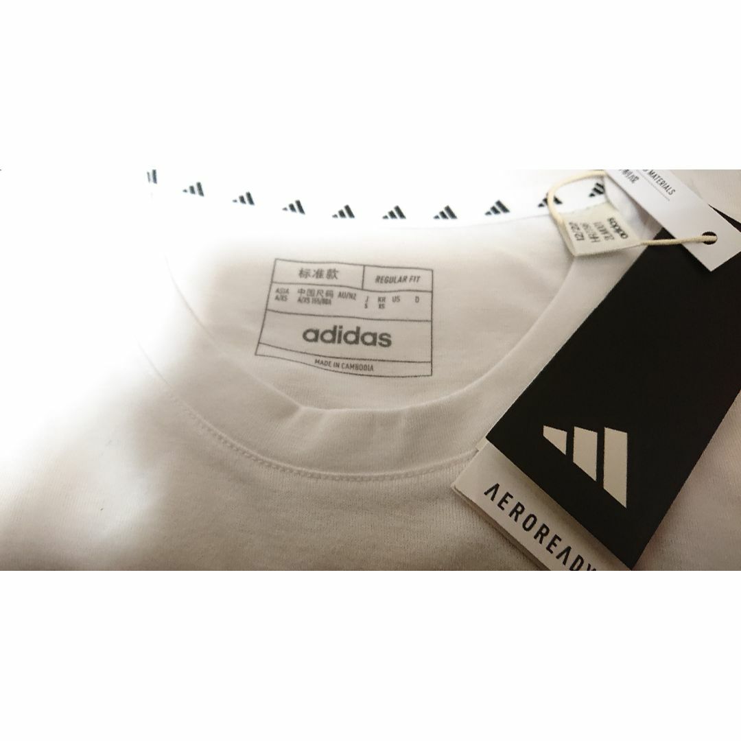 adidas(アディダス)の【新品】アディダス adidas ロゴ Tシャツ 半袖 白 レディース Sサイズ レディースのトップス(Tシャツ(半袖/袖なし))の商品写真