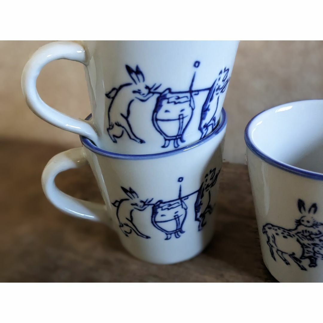 【新入荷】鳥獣戯画 コーヒーカップ　4点セット　珈琲　紅茶　マグカップ インテリア/住まい/日用品のキッチン/食器(食器)の商品写真