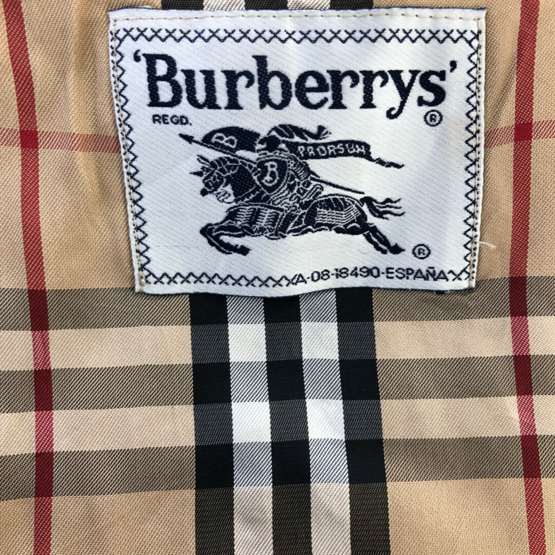 BURBERRY(バーバリー)の80年代 スペイン製 Burberrys バーバリーズ トレンチコート コート アウター ユーロ ベージュ (レディース L相当) 中古 古着 P6173 レディースのジャケット/アウター(トレンチコート)の商品写真