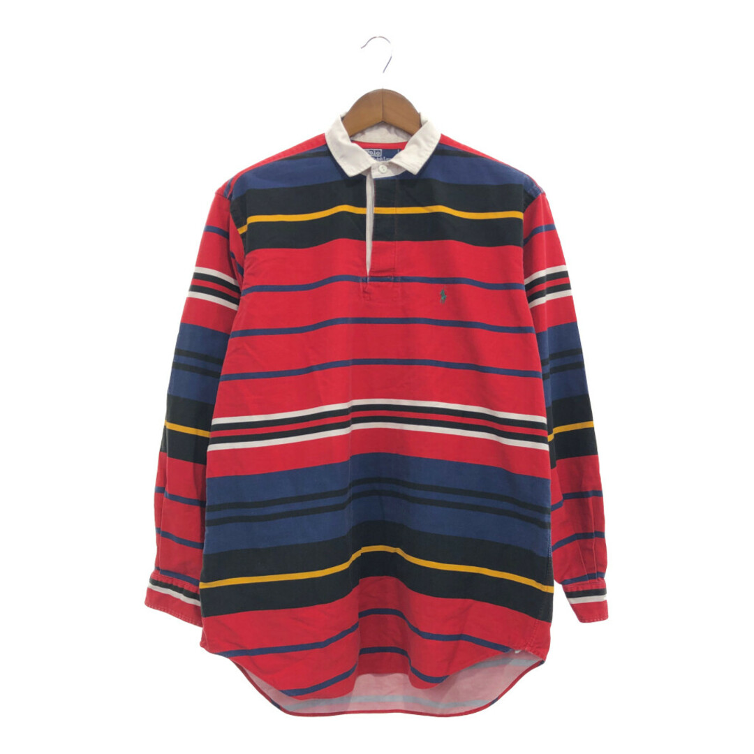 POLO RALPH LAUREN(ポロラルフローレン)の90年代 Polo by Ralph Lauren ポロ ラルフローレン ボーダー ラガーシャツ トップス カジュアル マルチカラー (メンズ L) 中古 古着 P6230 メンズのトップス(シャツ)の商品写真