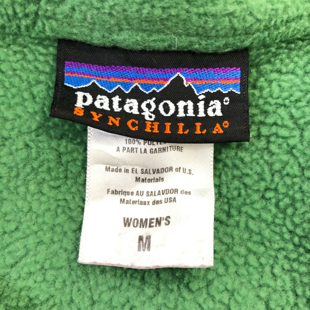 patagonia(パタゴニア)のpatagonia パタゴニア シンチラ ハーフジップ フリースジャケット アウター アウトドア グリーン (レディース M) 中古 古着 P6240 レディースのジャケット/アウター(その他)の商品写真