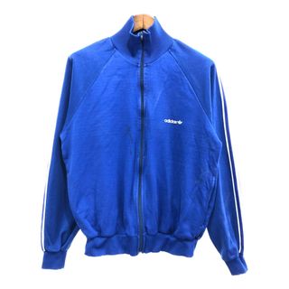 アディダス(adidas)の80年代 adidas アディダス トラックジャケット アウター スポーツ ルーマニア製 ブルー (メンズ L相当) 中古 古着 P6264(その他)