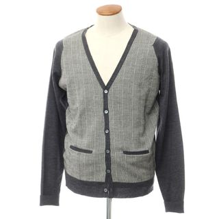 ジョンスメドレー(JOHN SMEDLEY)の【中古】ジョンスメドレー JOHN SMEDLEY ウール カーディガン グレーxホワイト【サイズM】【メンズ】(カーディガン)