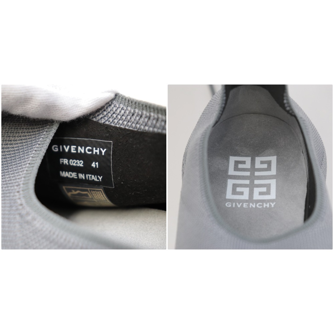 GIVENCHY(ジバンシィ)の美品 ジバンシィ 22年 TK-360 ニット ローカット スニーカー メンズ グラファイトグレー 41 ロゴプリント GIVENCHY メンズの靴/シューズ(スニーカー)の商品写真