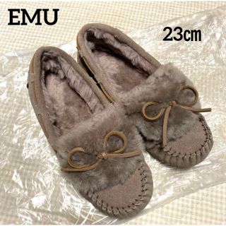 エミュオーストラリア(EMU Australia)のEMU ファー　モカシン　美品　23センチ(スリッポン/モカシン)