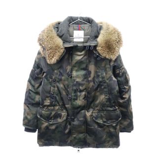 モンクレール(MONCLER)のMONCLER モンクレール 16AW RONIER N-3B DOWN JACKET ロニーア コヨーテファー カモフラ柄 ダウンコート グリーン B20914230825(フライトジャケット)