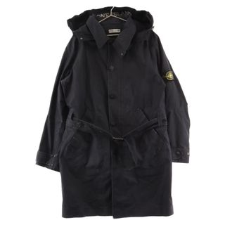 ストーンアイランド(STONE ISLAND)のSTONE ISLAND ストーンアイランド フード ミリタリー ロングコート キルティングライナー ロゴワッペン付き ブラック 49157031(フライトジャケット)