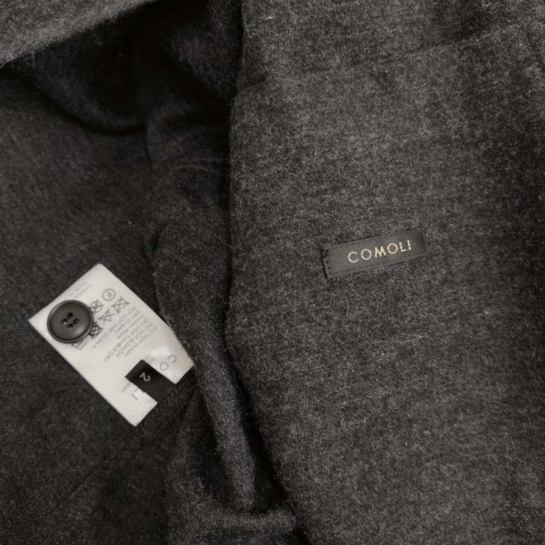 COMOLI(コモリ)のCOMOLI カシミヤシルク ジャケット Y03-01006 定価94600円 サイズ2 テーラードジャケット 23AW チャコールグレー メンズ コモリ【中古】4-0113T♪ メンズのジャケット/アウター(テーラードジャケット)の商品写真