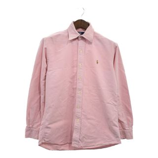 ポロラルフローレン(POLO RALPH LAUREN)の90年代 Polo by Ralph Lauren ポロ ラルフローレン ボタンダウン長袖シャツ アメカジ ピンク (メンズ M) 中古 古着 P6343(シャツ)