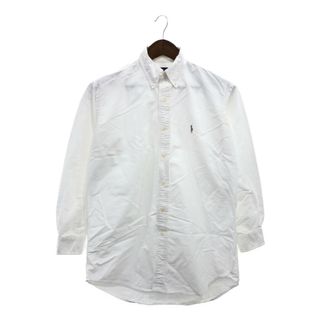 ポロラルフローレン(POLO RALPH LAUREN)のPolo by Ralph Lauren ポロ ラルフローレン YARMOUTH ボタンダウン長袖シャツ アメカジ ホワイト (メンズ 15) 中古 古着 P6345(シャツ)