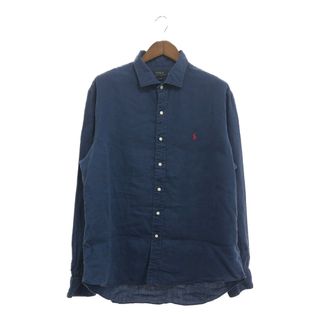 ポロラルフローレン(POLO RALPH LAUREN)のPolo by Ralph Lauren ポロ ラルフローレン リネンシャツ トップス 大きいサイズ ブルー (メンズ XXL) 中古 古着 P6356(シャツ)