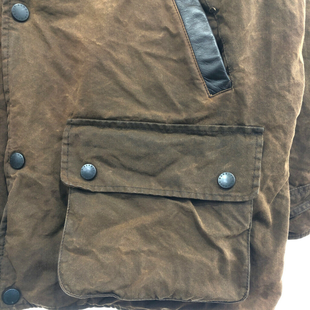 Barbour(バーブァー)の2000年代～ イングランド製 Barbour バブアー ブッシュマン ジャケット オイルド 防寒 ブラウン (メンズ XL相当) 中古 古着 P6383 メンズのジャケット/アウター(その他)の商品写真