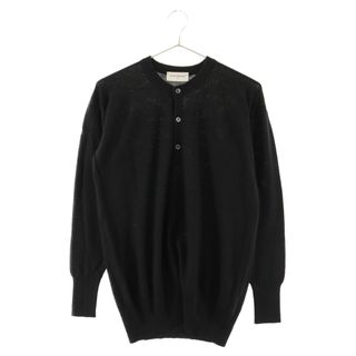 ジョンスメドレー(JOHN SMEDLEY)のJOHN SMEDLEY ジョンスメドレー ヘンリーネック 長袖ニットセーター ブラック(ニット/セーター)