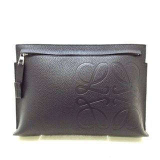 未使用級✨希少モデル!!LOEWE　クラッチバッグ　アナグラム　ナッパレザー　黒