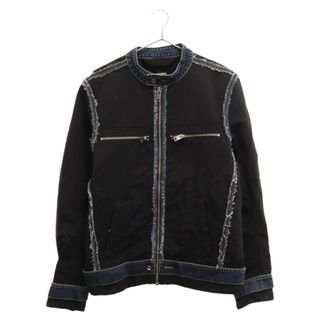 ディーゼル(DIESEL)のDIESEL ディーゼル デニム切替ジップアップジャケット ブラック/インディゴ(フライトジャケット)