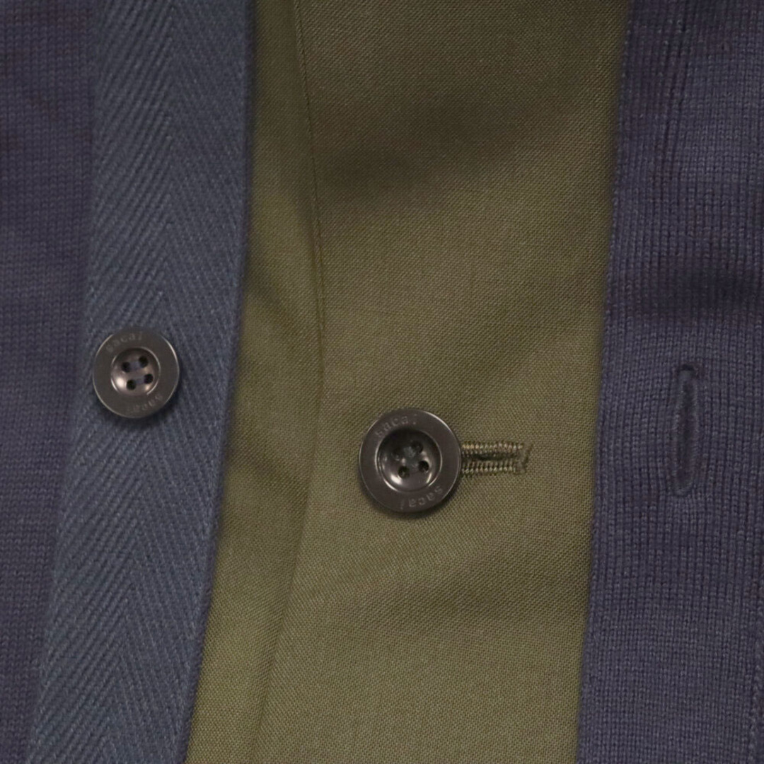 sacai(サカイ)のSacai サカイ 21SS Suiting Mix Jacket スーチング ドッキング ミックスジャケット カーキ/ネイビー 22-02676M メンズのジャケット/アウター(フライトジャケット)の商品写真