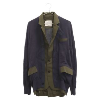 サカイ(sacai)のSacai サカイ 21SS Suiting Mix Jacket スーチング ドッキング ミックスジャケット カーキ/ネイビー 22-02676M(フライトジャケット)