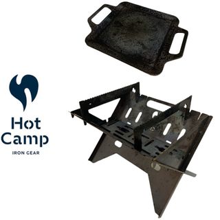 Hot Camp FireBaseS 焚き火台 + 極厚プレート中 2点セット(ストーブ/コンロ)