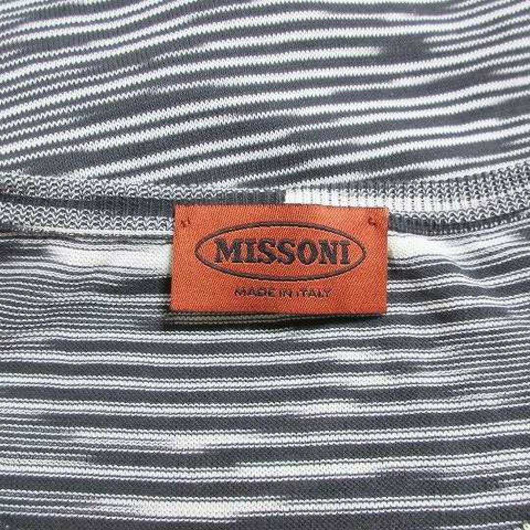 MISSONI(ミッソーニ)のミッソーニ ボーダー ワンピース ロング 半袖 46 LL相当 白黒 IBO46 レディースのワンピース(ロングワンピース/マキシワンピース)の商品写真