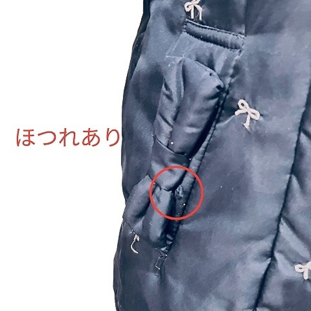 GALLERY VISCONTI(ギャラリービスコンティ)のギャラリービスコンティ 近年 ダウンコート ショールカラー リボン 刺繍 3 紺 レディースのジャケット/アウター(ダウンコート)の商品写真