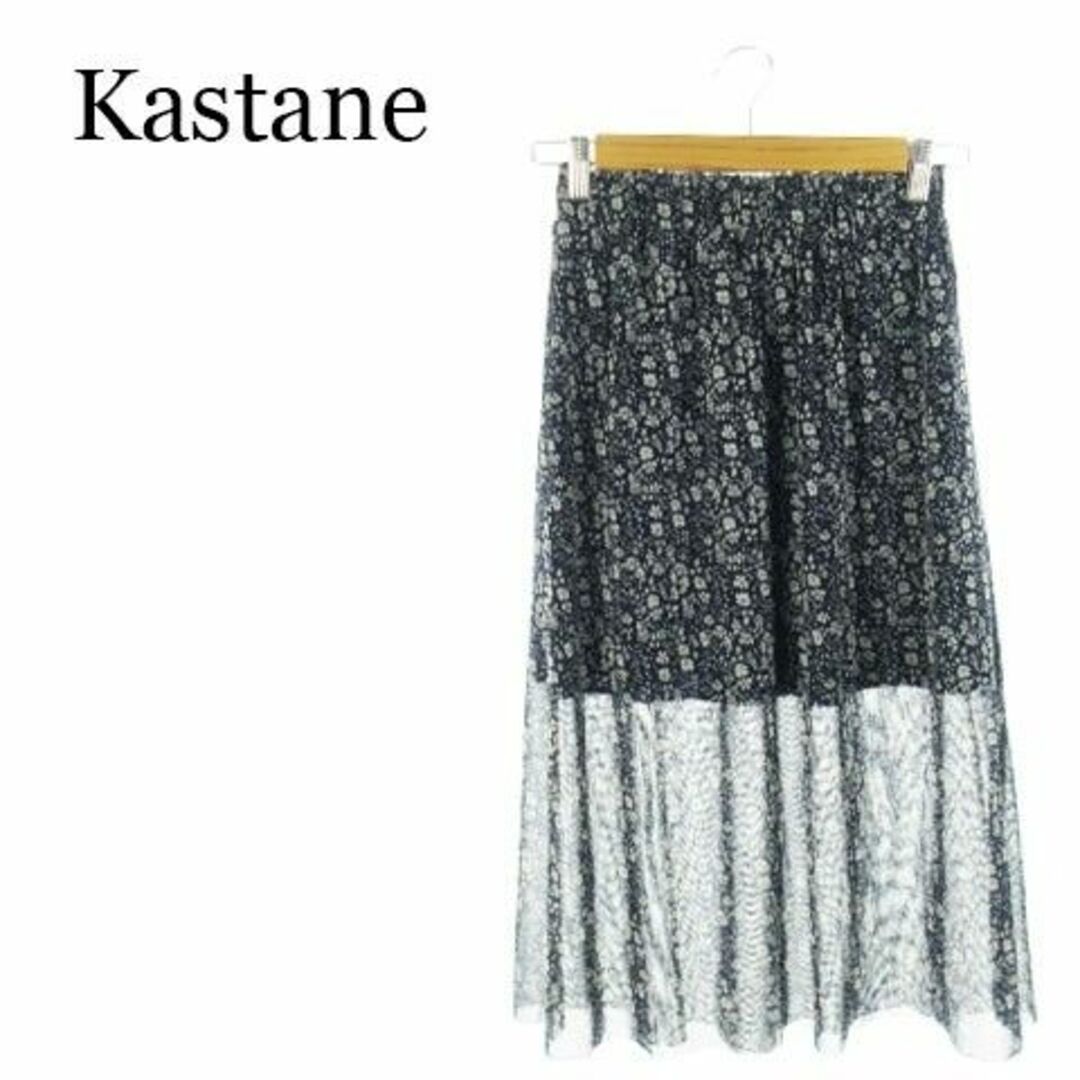Kastane(カスタネ)のカスタネ メッシュスカート 花柄 M 紺 220425AH7A レディースのスカート(その他)の商品写真