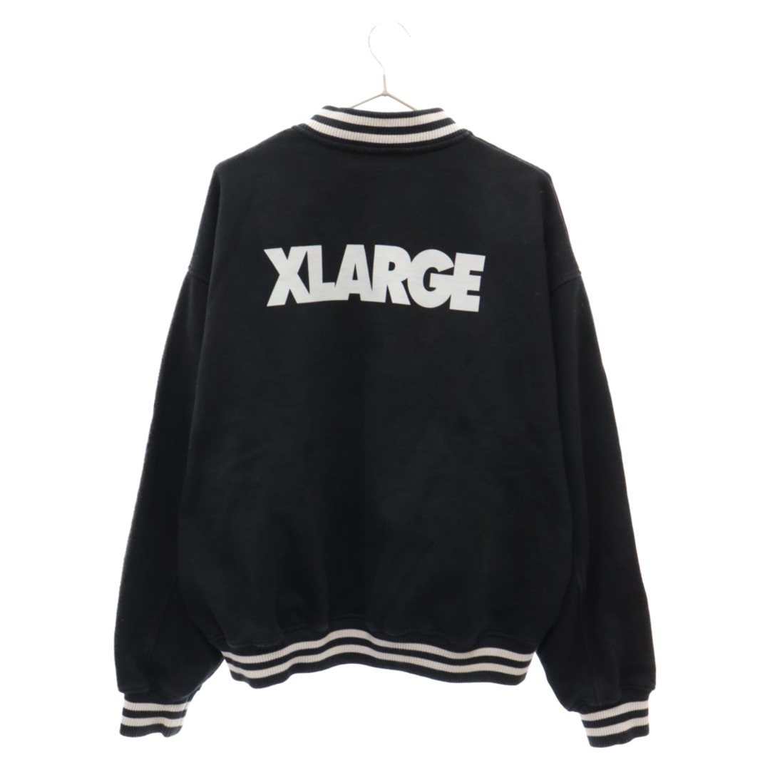 XLARGE(エクストララージ)のX-LARGE エクストララージ SWEAT VARSITY JACKET ロゴプリント スウェットバーシティジャケット ブラック 101223021008 メンズのジャケット/アウター(フライトジャケット)の商品写真