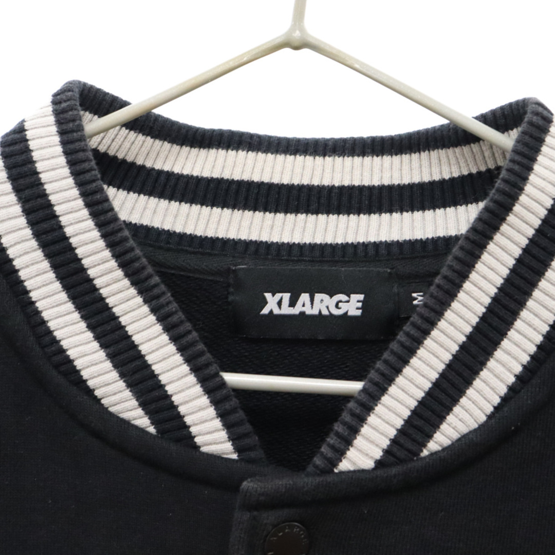 XLARGE(エクストララージ)のX-LARGE エクストララージ SWEAT VARSITY JACKET ロゴプリント スウェットバーシティジャケット ブラック 101223021008 メンズのジャケット/アウター(フライトジャケット)の商品写真