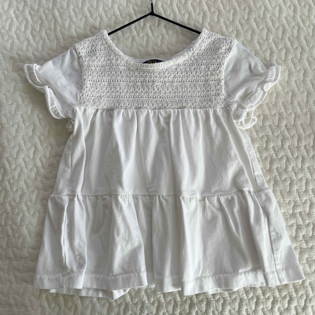 POLO RALPH LAUREN(ポロラルフローレン)のPOLO 白 シャーリングTシャツ キッズ/ベビー/マタニティのキッズ服女の子用(90cm~)(Tシャツ/カットソー)の商品写真