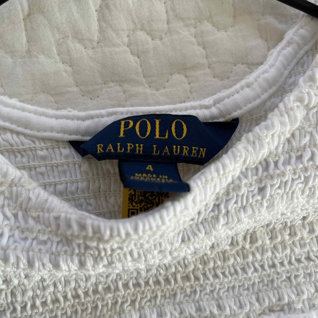 POLO RALPH LAUREN(ポロラルフローレン)のPOLO 白 シャーリングTシャツ キッズ/ベビー/マタニティのキッズ服女の子用(90cm~)(Tシャツ/カットソー)の商品写真