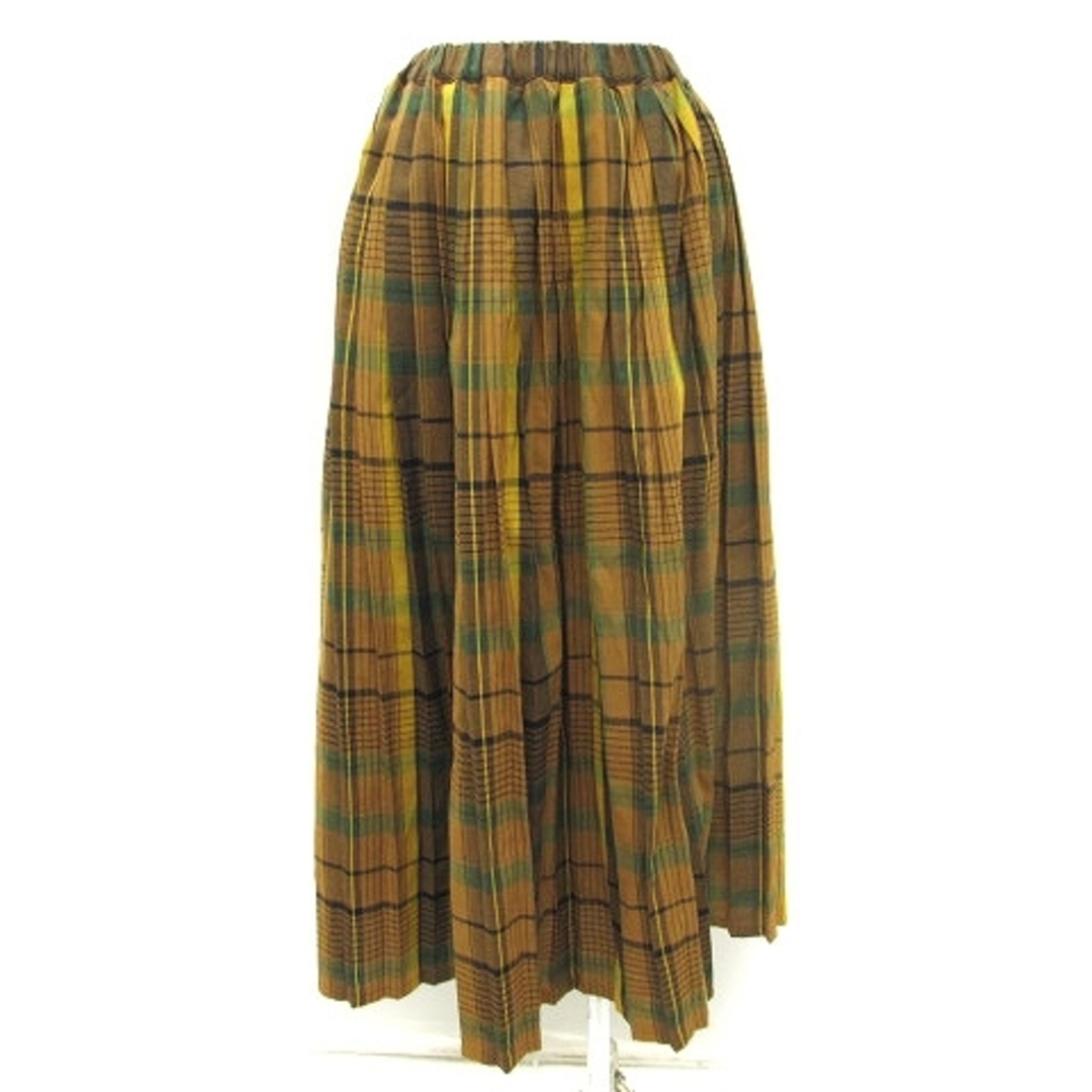 SM2(サマンサモスモス)のサマンサモスモス ロングスカート チェック ブラウン 茶 黄 緑 カラー F レディースのスカート(ロングスカート)の商品写真