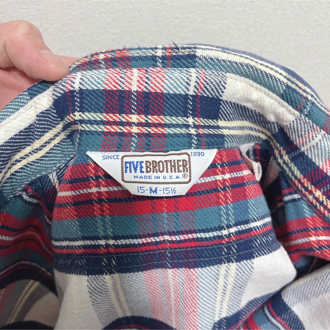 FIVE BROTHER(ファイブブラザー)の70s ヴィンテージ five brother ネルシャツ USA製 メンズのトップス(シャツ)の商品写真