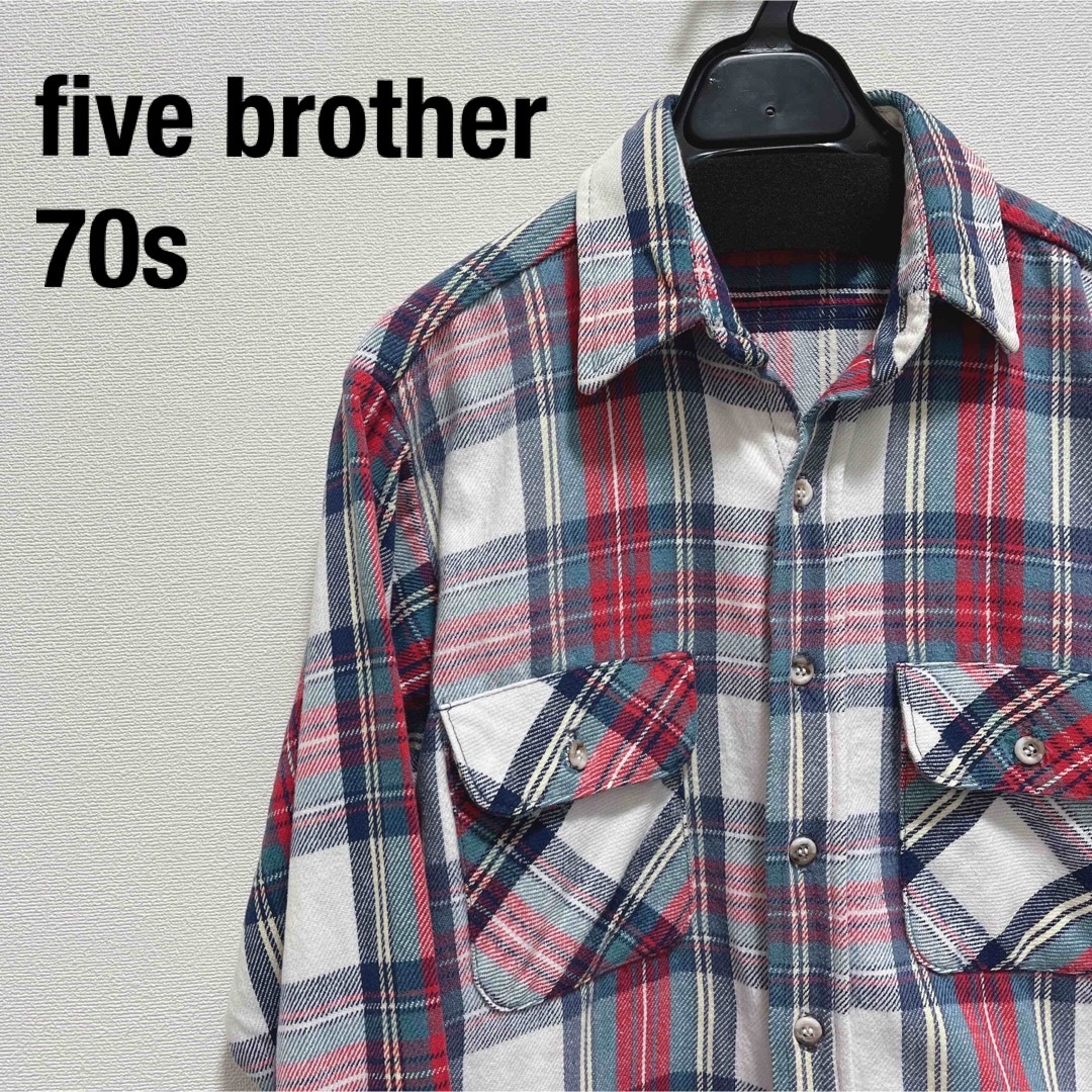 FIVE BROTHER(ファイブブラザー)の70s ヴィンテージ five brother ネルシャツ USA製 メンズのトップス(シャツ)の商品写真