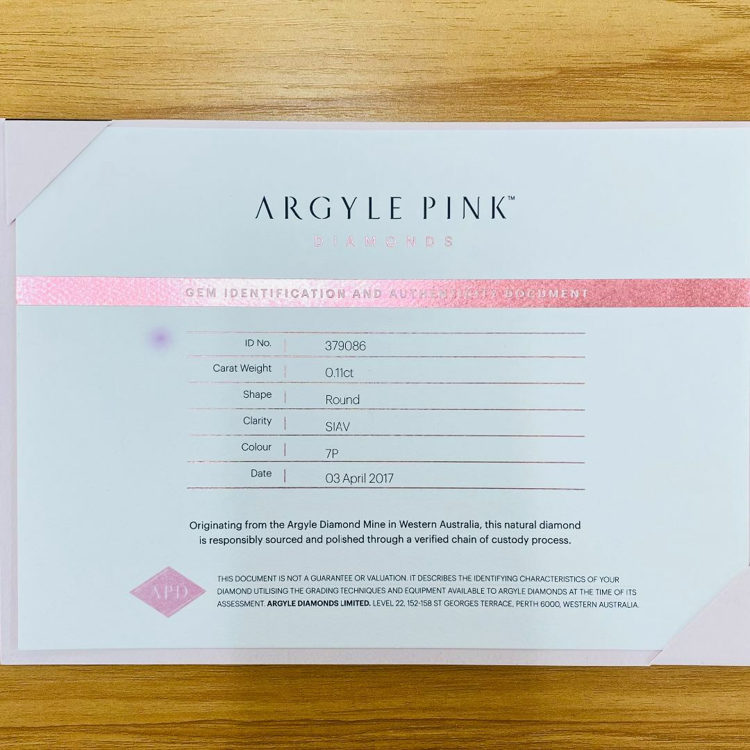 ARGYLE FANCY PINK 0.112ct RD/RT2474/CGL レディースのアクセサリー(その他)の商品写真